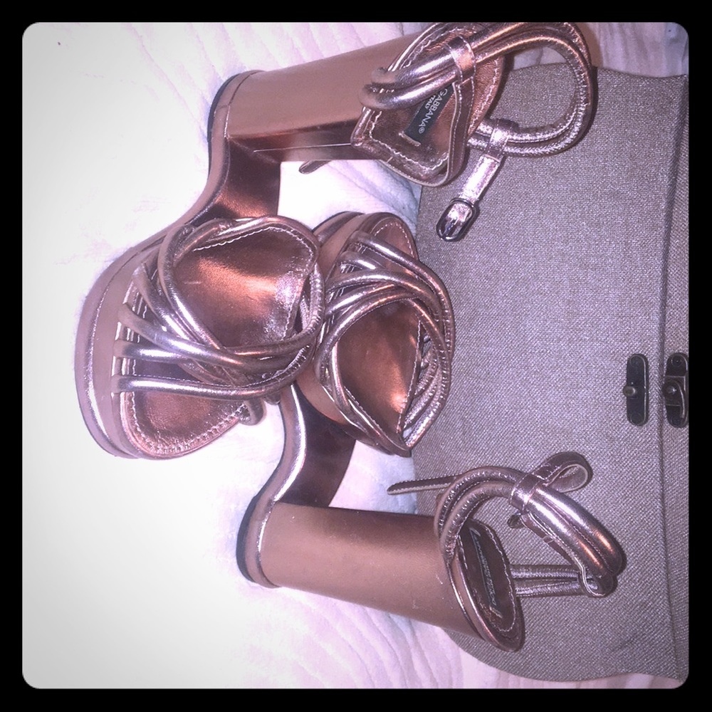 Authentic Dolce & Gabbana platform rose gold heels
